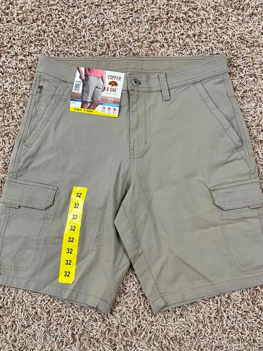 Copper & Oak Men's Cargo Shorts Tan, Size 32 (New)